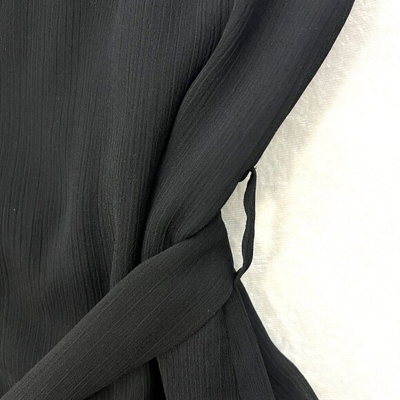 CALVIN KLEIN Black Dress Chiffon Womens 10 Party Whimsigoth Dark Feminine - Picture 7 of 14